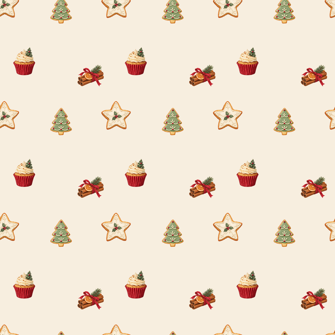 Christmas bakery seamless tile · Included tile shown repeated