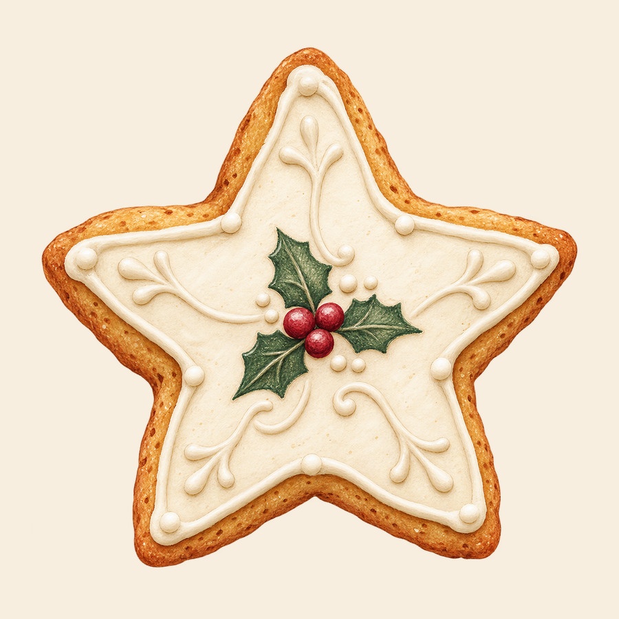 Holly star cookie