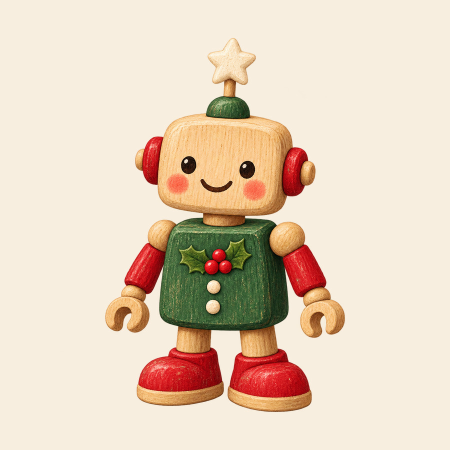 A little wooden robot