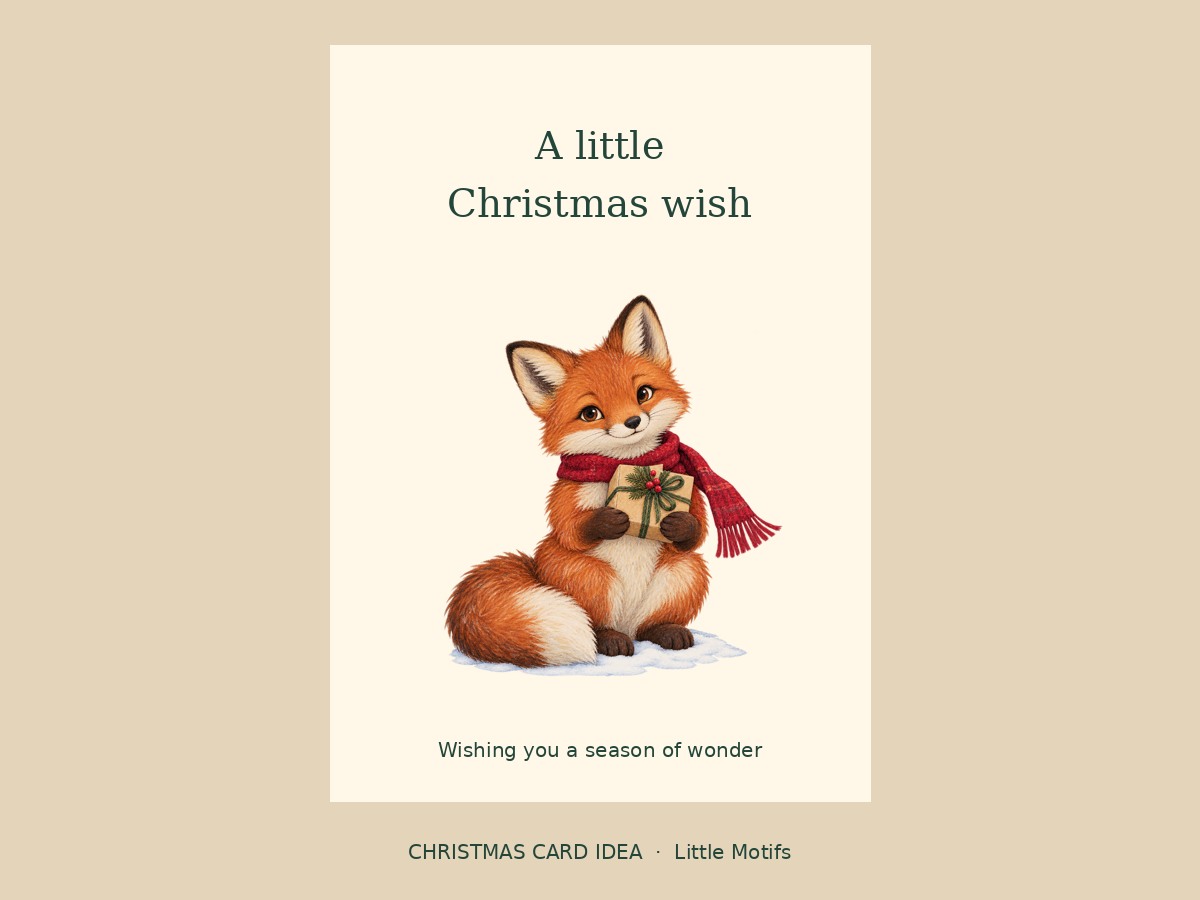 How to Make a Christmas Card with Transparent PNG Clipart — finished example