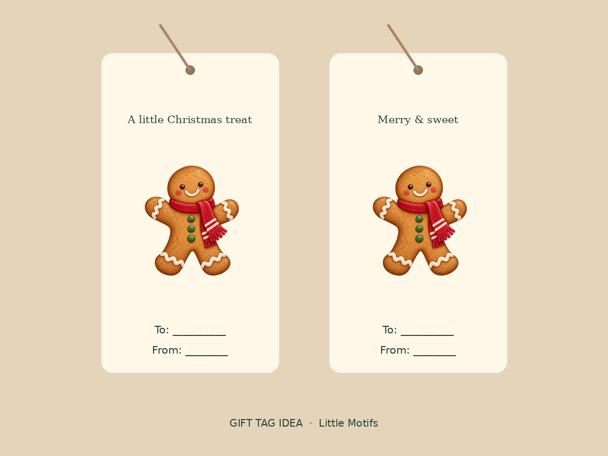 How to Make Christmas Gift Tags with PNG Clipart — finished example