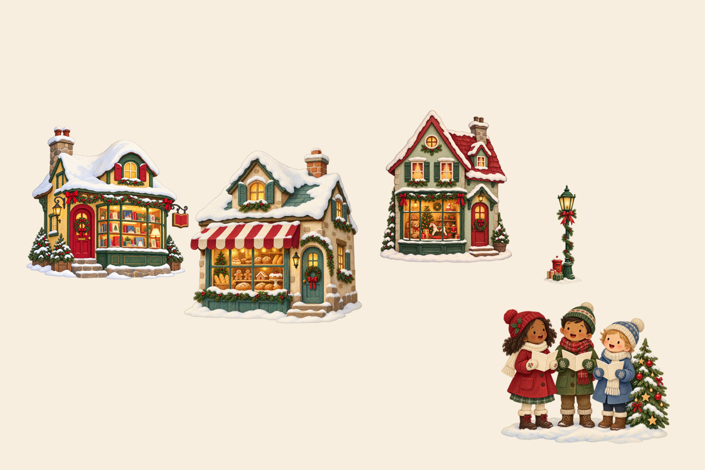 Christmas village composition